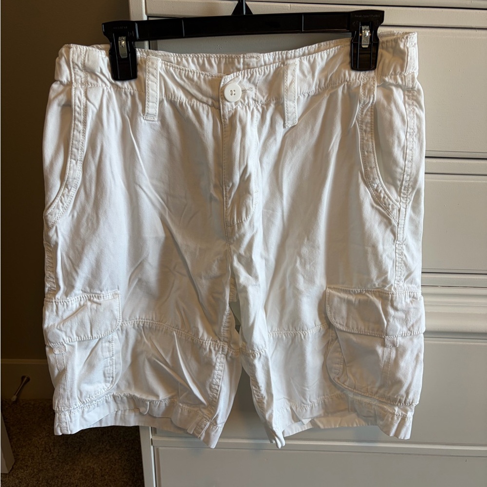 urban pipeline White Men's Cargo Shorts with Utility Pockets